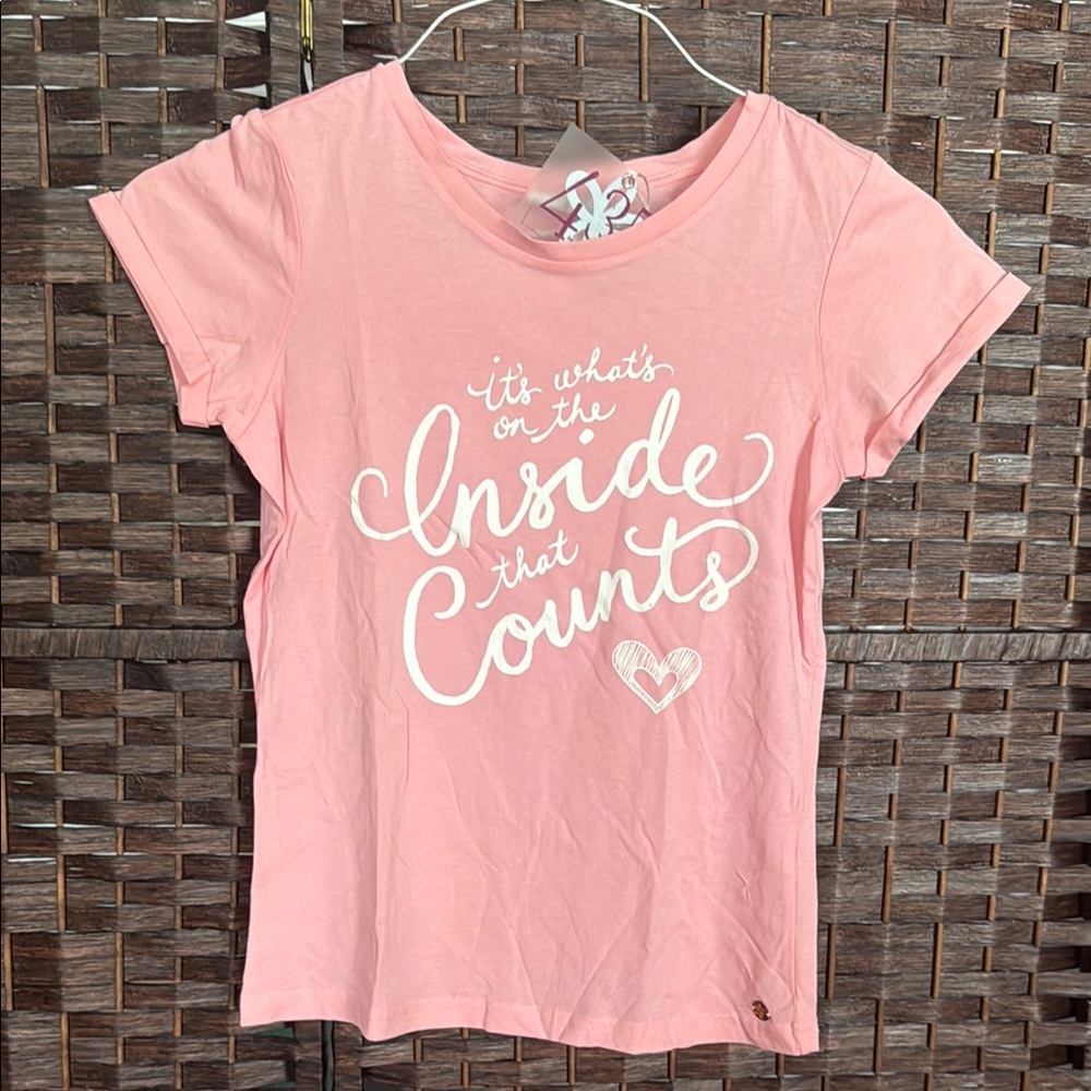 Matilda Jane 435 Pink Short Sleeve Tee it’s What’s Inside that Counts NWT 12